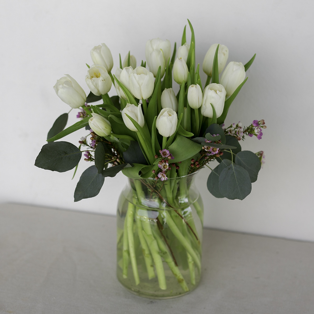 20 White Tulips